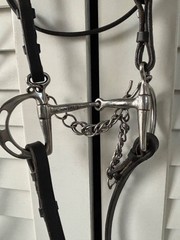 Padded Black Bling BrowBand English Dressage Flash Horse Bridle W/Kimberwick Bit
