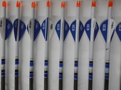 12-Easton Sonic 6.0 HIGH VELOCITY 340 Dipped & Crested Carbon Arrows! WILL CUT!