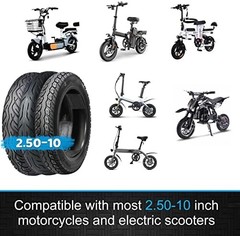 2.50-10 Dirt Bike Tire Street Tire Compatible with 14×2.50 14×2.5 60/100-10 ebik
