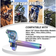 7/8″ 22mm CNC Aluminum Quick Twist Throttle Assembly with Throttle Cable – Un…