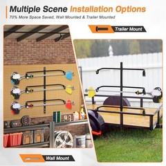 3 Place Weed Eater Rack, Mount On Landscape Truck Trailer Enclosed Carbon Black