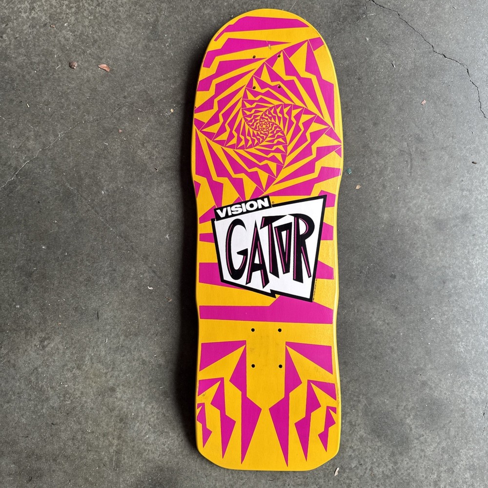 Yellow Vision Gator Skateboard Deck – Reissue – New !!! HTF See Pics