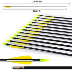 12Pcs 28″ Fiberglass Archery Arrows Spine 700 OD 7mm For Recurve & Compound Bows