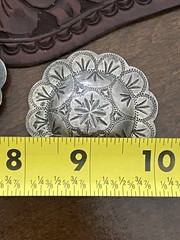 Antique 2″ Sterling Silver Loop Conchos Headstall Bridle