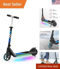 Adjustable Electric Scooter for Kids 6-10 with Flash Wheels & Safety Features