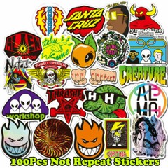 100Pcs Vinyl Skateboard Stickers Bomb Laptop Car Luggage Vinyl Decals Pack Lot