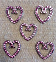 5-1.5″ Heart Shape PINK Bling Concho for Headstall spurs Chaps Saddle Craft Show