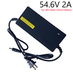 For 48V Electric Bicycle Lithium Battery DC5.5×2.1mm Plug 54.6V 2A Smart Charger