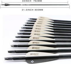 High-Quality Carbon Arrows with Black and White Fletching for Bow Shooting