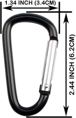 20 Pack 2.5″ D Shape Aluminum Large Carabiner Clip Lock Hooks Spring Snap Keycha