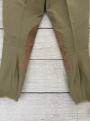 THE TAILORED SPORTSMAN Trophy Hunter Womens Sz 28 Long Khaki Knee Patch Breeches