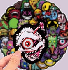 30Pcs Random Gothic Skull Ghostface Horror Ghoul Graffiti Waterproof Stickers
