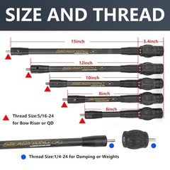 Bow Stabilizer for Compound Bow Carbon Fiber Archery 6″ 8″ 10″ 12″ AMEYXGS