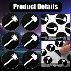 Noveread White on Black 200 Pcs Football Helmet Decals Small,