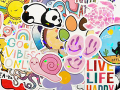 100 Colorful Holographic & Reflective Sticker Pack Shiny Light
