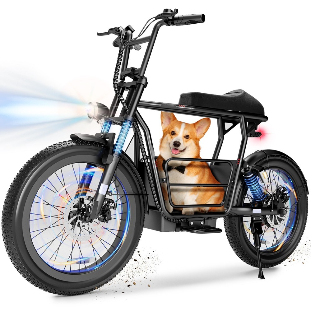 Peak 800W Electric Motorcycle 20″ Fat Tire Electric Scooter w/Seat