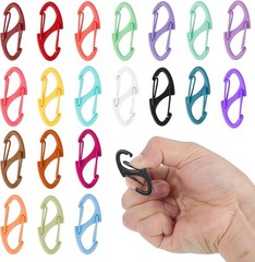 20 Pcs Alloy S Carabiner Clips, Dual Opening Design, Keychain Spring Snap Hoo…