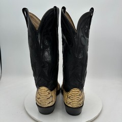 Dan Post Men Size 9D Brown Snake Skin Pull On Western Cowboy Boot