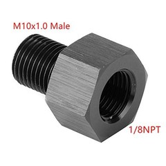 Oil Pressure Gauge Adapter, 1/8in NPT Female to M10x1.0 Male Reducer Oil