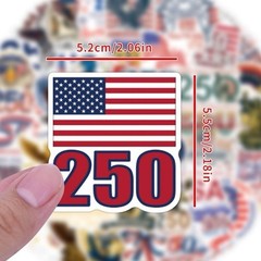30Pcs Random USA 250th Anniversary Years Of Independence Patriotic Stickers
