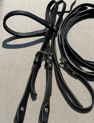 WEAVER Western Horse Browband Headstall w/ Split Reins BLACK LEATHER BRIDLE SET