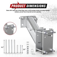 Trailer Spare Tire Mount with Lock, 120LBS Spare Tire Carrier for Utility Tra…