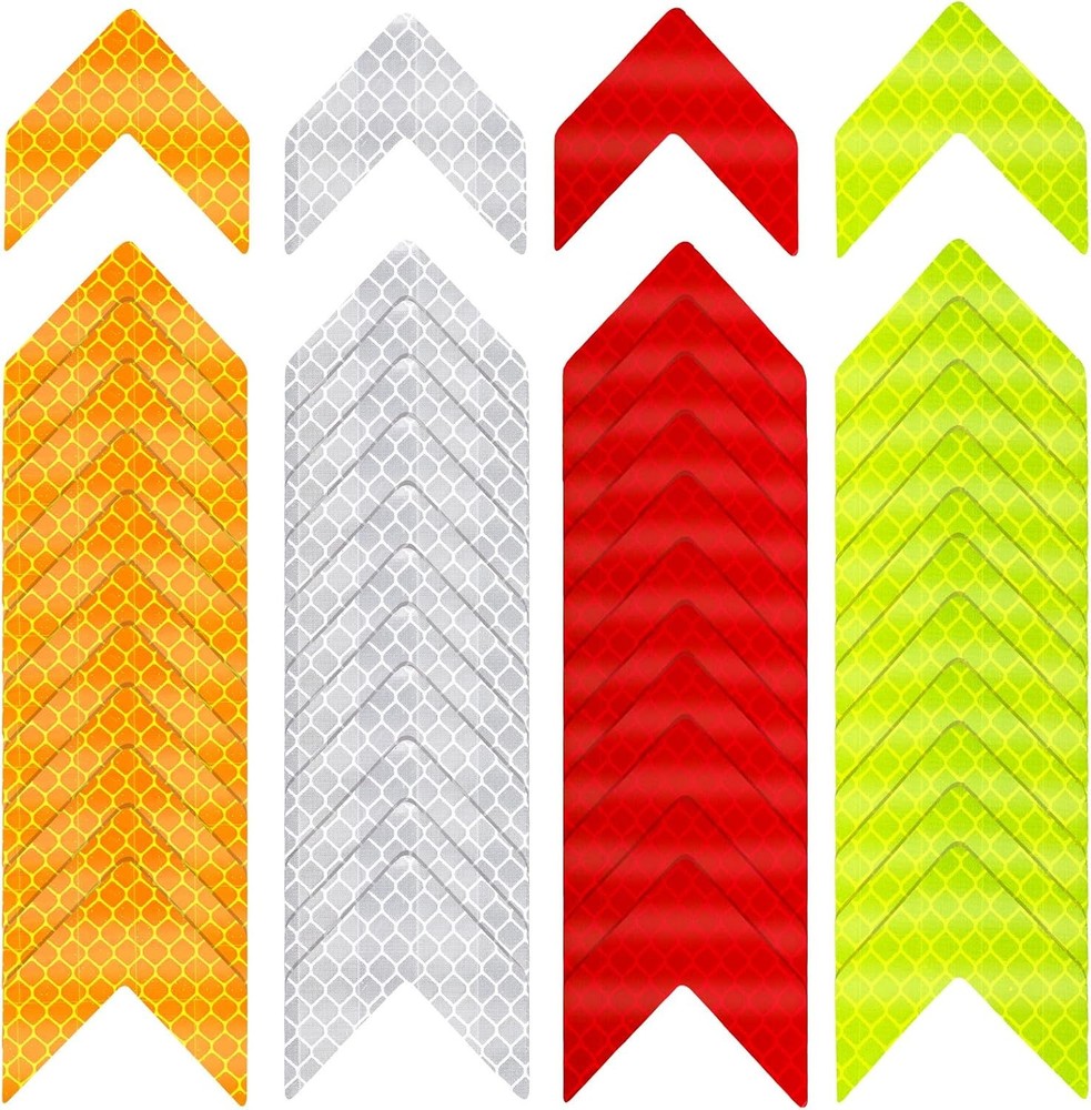 48PCS Reflective Arrow Stickers High-Visibility Safety Decals for Bike Car Helme