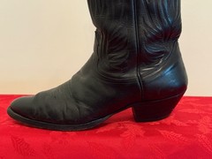 Nocona Vintage Black Leather Cowboy Boots Mens Style 4701 Sz 12