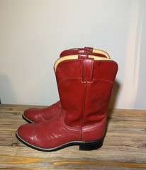 Vintage Laredo Red Leather Cowboy Boots 8.5 D Western Pull On Men’s 7917 VGUC