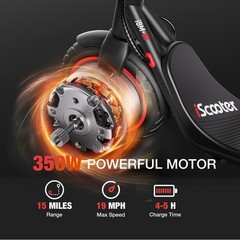 iScooter i8M Foldable Electric Scooter(350W Motor,19MPH Top Speed,15Miles Range)