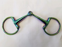 Rainbow Multi Color EGG BUTT Loose Ring Snaffle Horse Bit Stainless Steel Tack