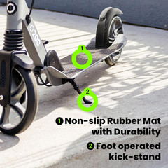 Kick Scooter for Kids 6+, Teens & Adults | Light up Wheels, Hand Brake, Rubber D