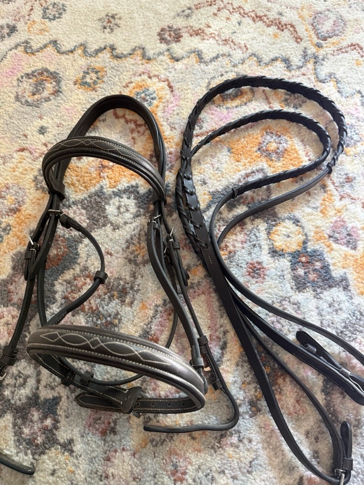 Dover Suffolk Fancy Stitched Bridle Cob Dark Brown