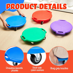 4 Pack Sports Scooter Boards with Handles for Indoor & Outdoor Fun