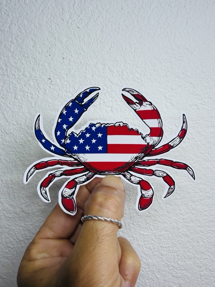 American Flag Crab Sticker Kings Crab Fishing Boat Decal