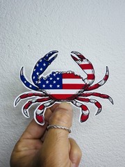 American Flag Crab Sticker Kings Crab Fishing Boat Decal