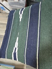 Blue and Green Cotton Blend Horse Saddle Blanket 60×30