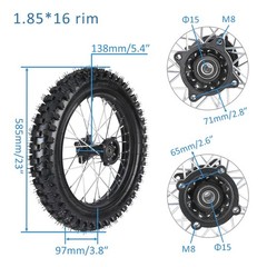 12»/14» /16» Rear Wheel Tire Rim Sprocket For Pit Dirt Trail Bike Motorcross