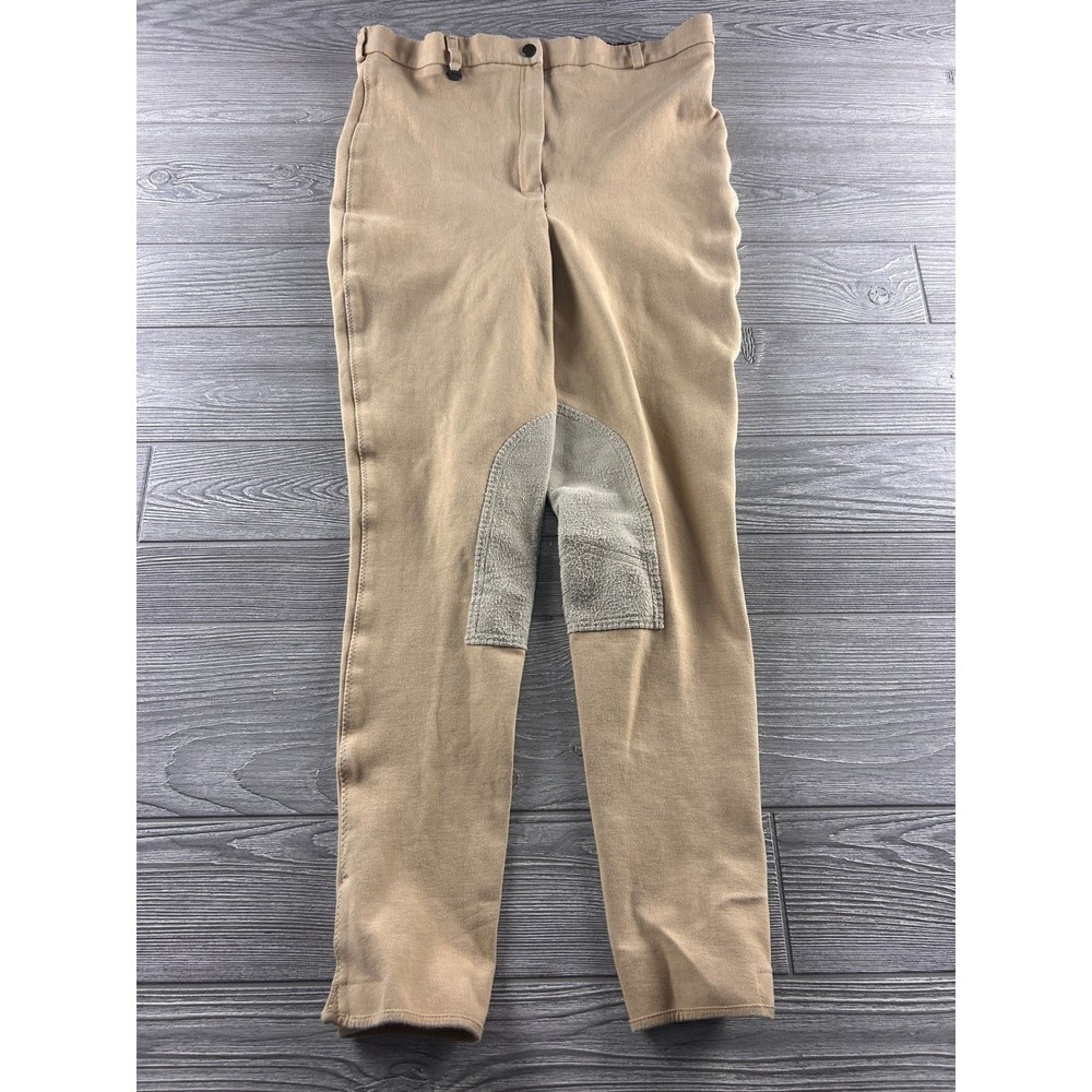 On Course Cotton Naturals Tan Equestrian Riding Breeches Pants USA 34 Long 538