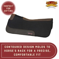 74HS 32″ X 34″ Hilason Horse Western Contoured Wool Felt Therapeutic Saddle Pad