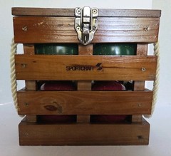 Vintage SportCraft Heritage Bocce Ball Set in Wooden Box