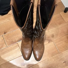 Dingo Brown Western Cowboy Boots Embroidered Shaft Pull Straps US 9
