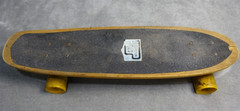 Vintage 1970s Kicktail Skateboard Track Force Trucks Yellow Wheels