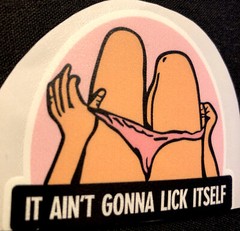 SEXY GIRL STICKER “PINK PANTY” 2 1/2 X 2 1/4” ITS NOT GOING TO LICK ITSELF! 🔥