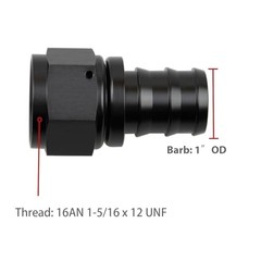 16AN (1-5/16×12) Straight Push Lock Hose Fitting End Adapter for 16AN, 0 Degree