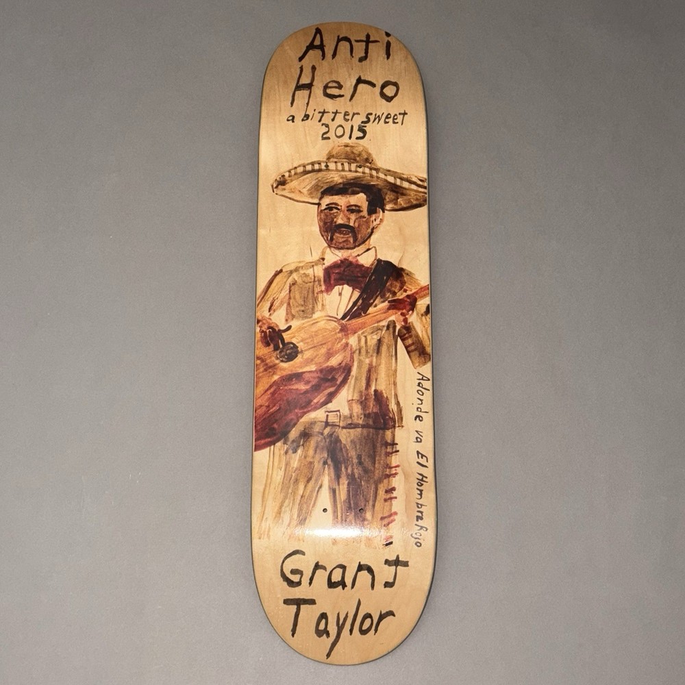 Rare ANTI HERO GRANT TAYLOR A BITTER SWEET 2016 SKATEBOARD DECK DLX