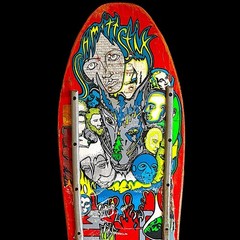 Vintage 1989 Schmitt Sticks Chris Miller “Faces” Skateboard Deck Used
