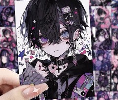 30Pcs Random Gothic Japanese Demoness Samurai Anime Girls Waterproof Stickers
