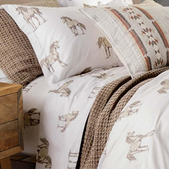 Rod’S Easy Rider Western Queen Sheet Set – Tan & Brown – 4 Piece Cotton