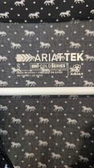 Ariattek quarter-zip top white horse pattern size small black and white
